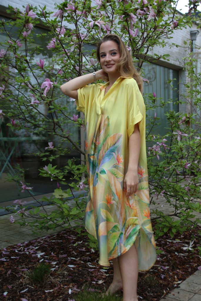 Silk tropical dress Kaisa