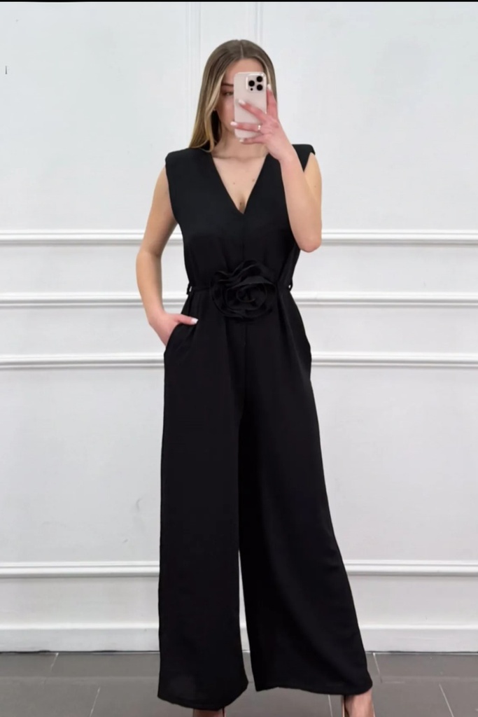 Jumpsuit Jaida V-neck deep back split