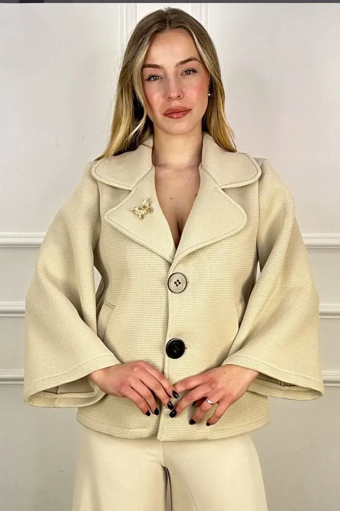 Jacket Jaylan large rounded collar