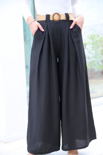 [10016770001] Broek Janis 2 springplooien (Zwart)