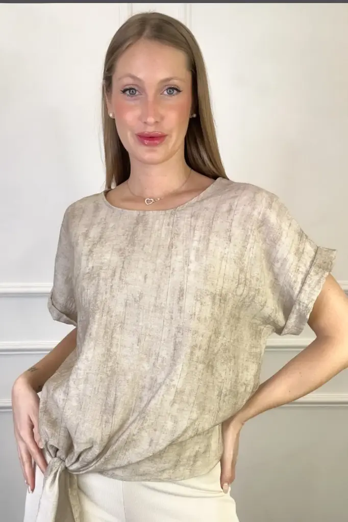 Blouse Jared gefronst vleermuismouw