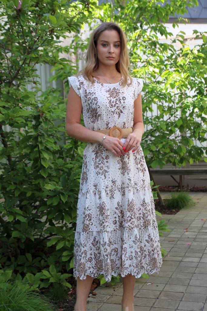 Long dress Joell english ajour embroidery
