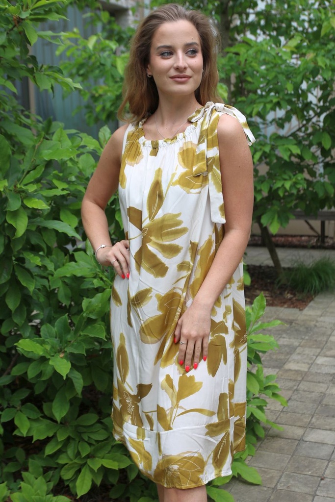 Zomerjurk Jealynn nm100 wazige bloem en blad print