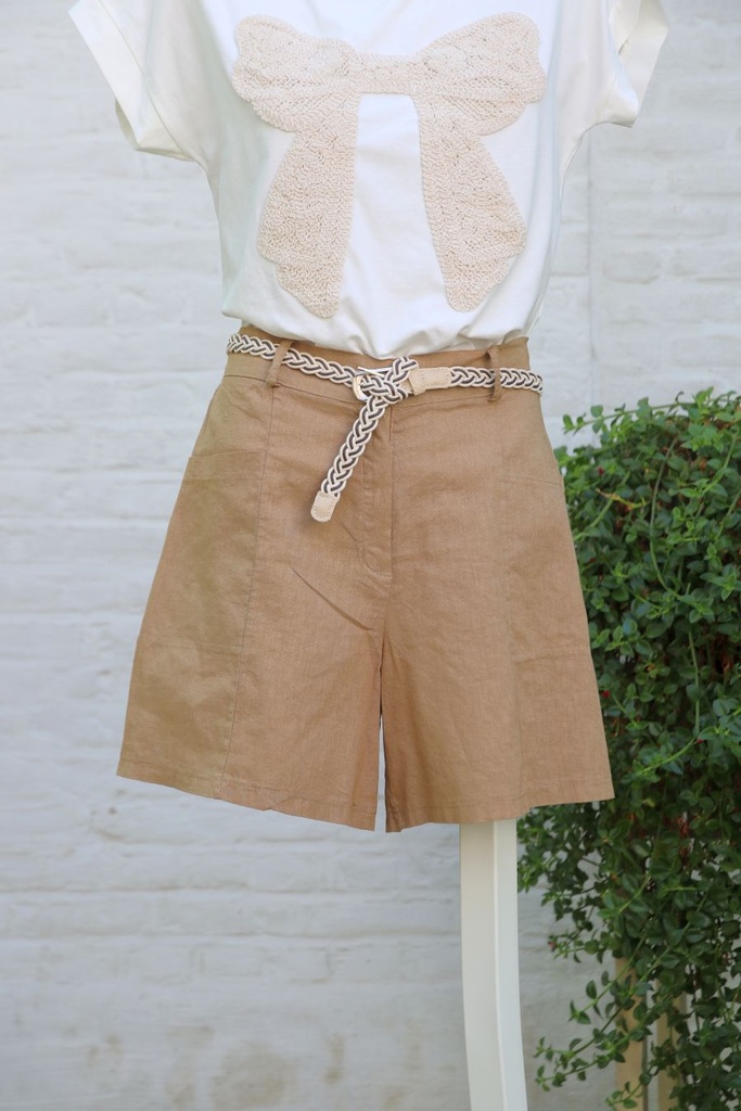 Linnen short Kryspin nm100 gevlochten riem