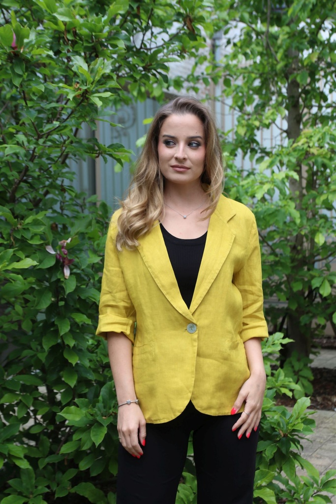 Linen cardigan Jovanny lapel collar