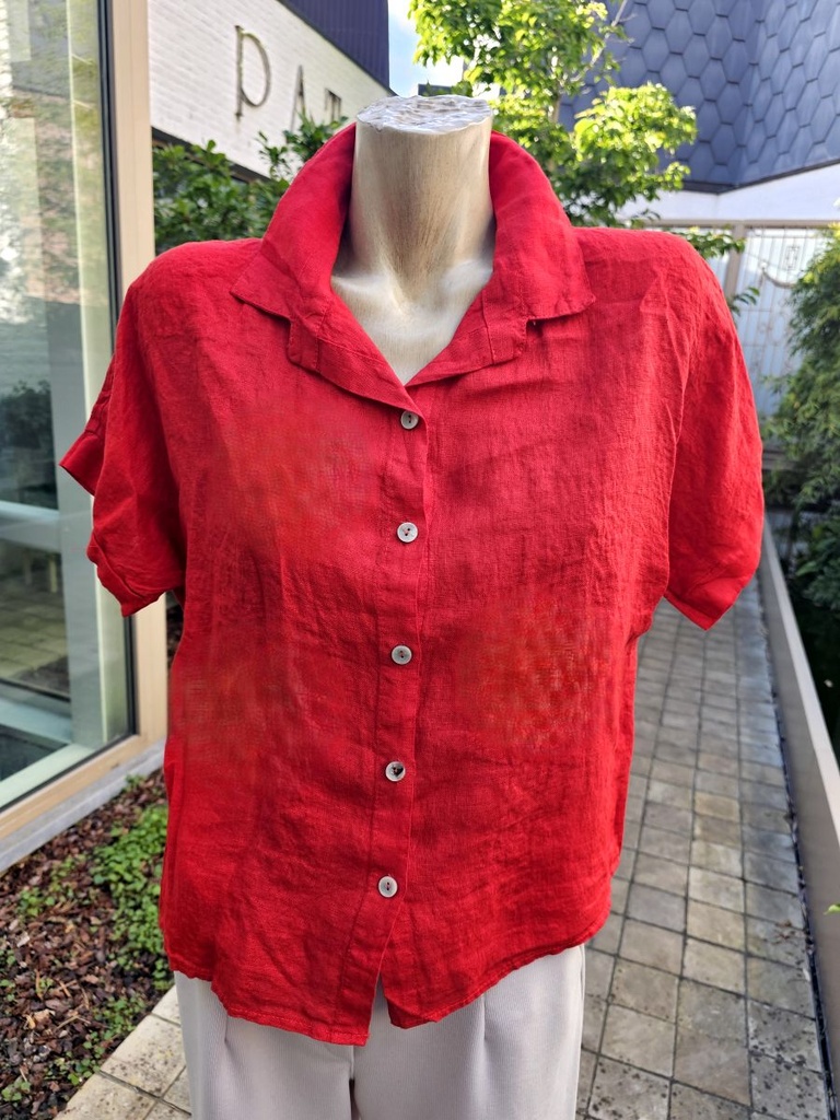 Blouse en lin Josue col nacré boutonné