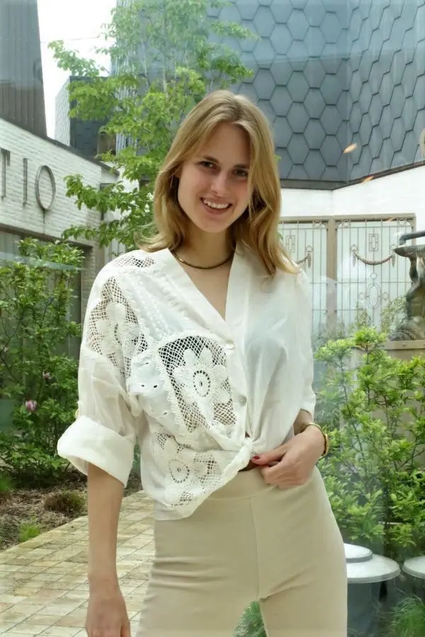 Ajour embroidered blouse Kacey nm100