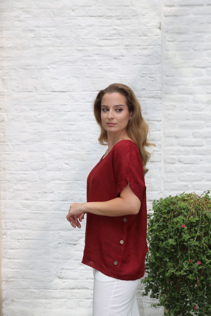 Linnen blouse Kaelen knopen