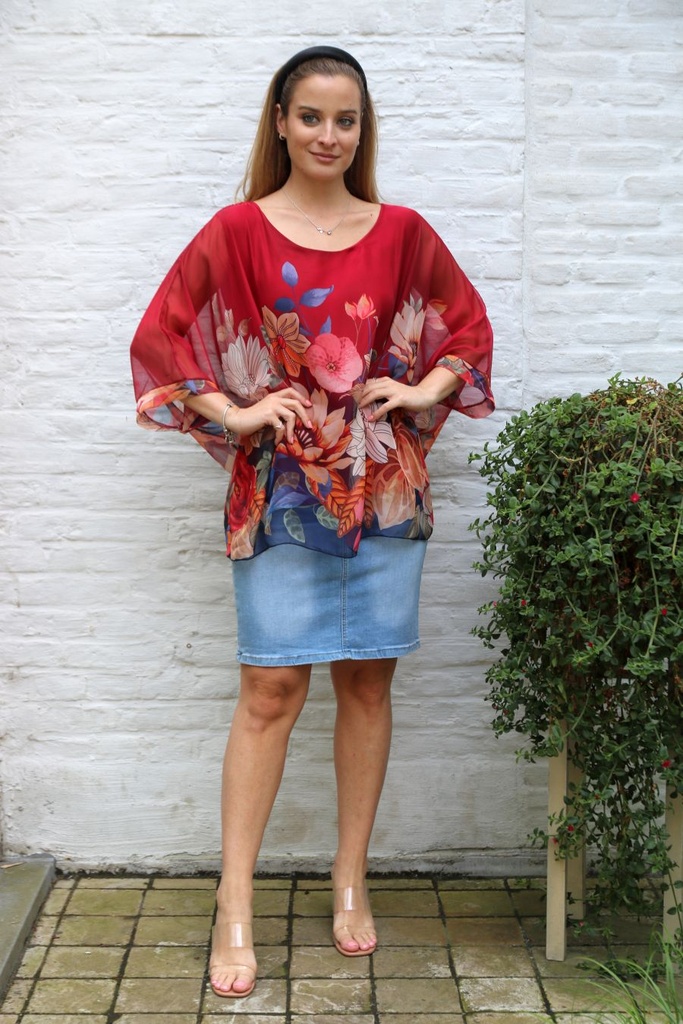 Tunic Jayani nm43 open neck floral bottom loose pattern