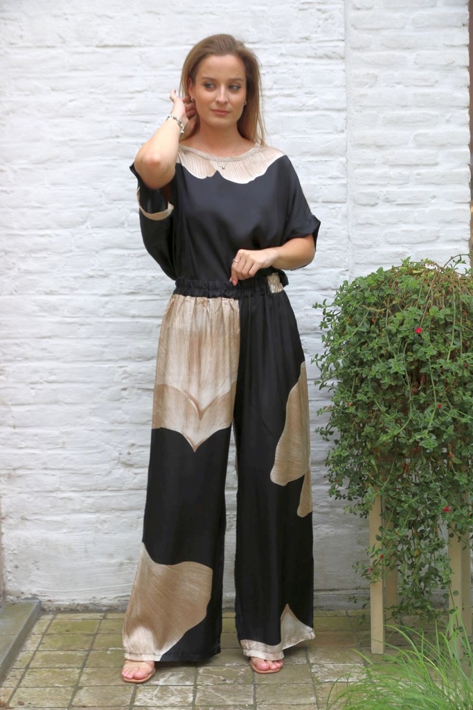 Satin pants ksawier fan leaf nm100