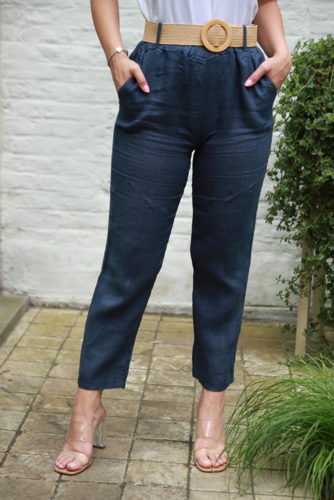 Linen pants Jasmyn nm100 linen slant insert pockets