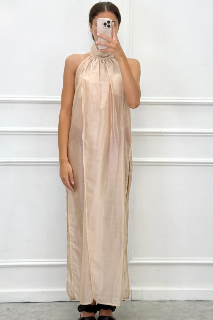 Halter dress Mike high slit