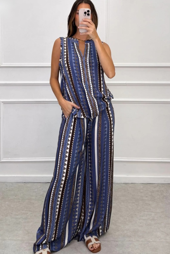 Twinset Morris verticale haaientandprint nm100