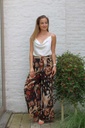 Pantalon évasé Meike roses peintes nm100