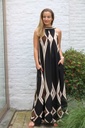 Long halter dress Myrthe with plaid nm100