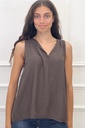 Gefronste mouwloze blouse Lorenzo
