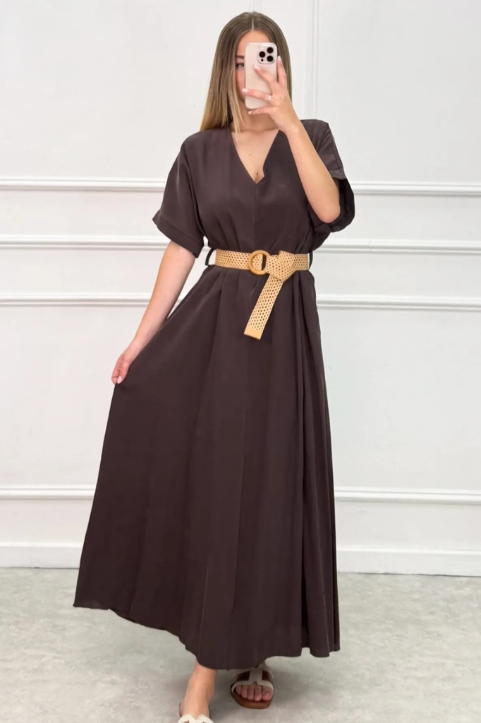 Robe longue Luka nm87 Manches enveloppantes à col en V