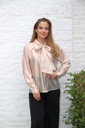 Blouse Len nm85 col jabot manchette bouffante