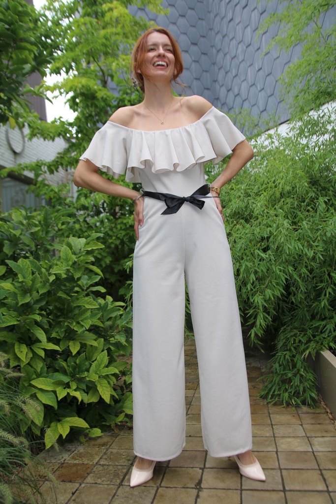 Crêpe jumpsuit Louis off shoulder