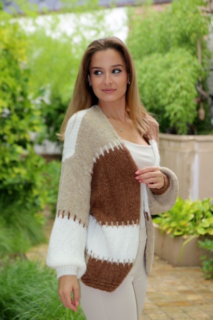 Cardigan Lorena nm18 brede streepjacquard