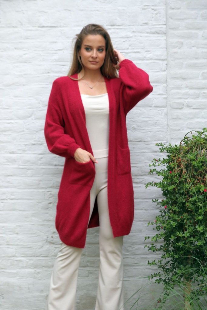 Tricot 7/8ste jas Liya nm25 kraagloze V-hals