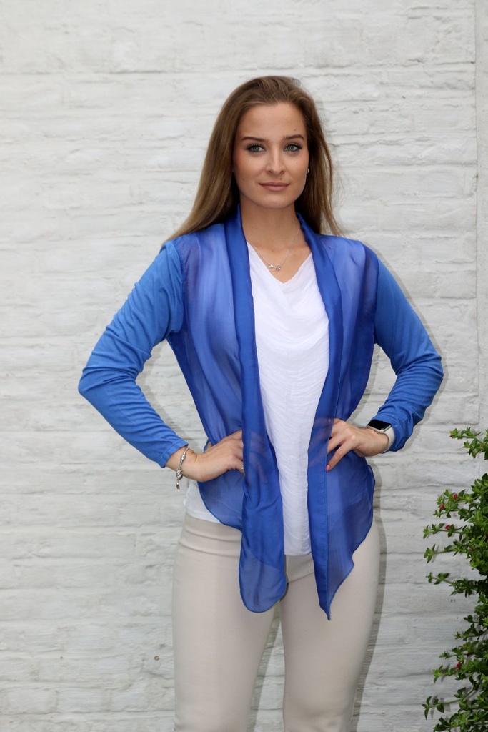 Korte gepunte zijde cardigan Lotte nm98