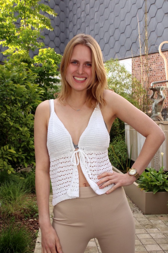 Tricot top Fleurette ajour gehaakt 