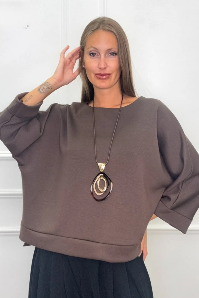 Sweater Lotta nm45 open hals vleermuismouw 
