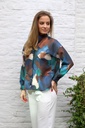 Blouse Leonard nm74 wazig geschilderde bloemen Tunesische kraag 