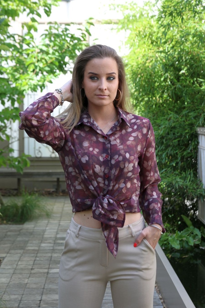 Blouse Leandro nm85 bladjesprint kraag 