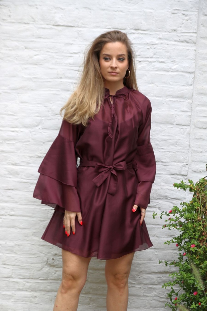 Luana nm85 tencel trompetmouw tailleriem onderjurk