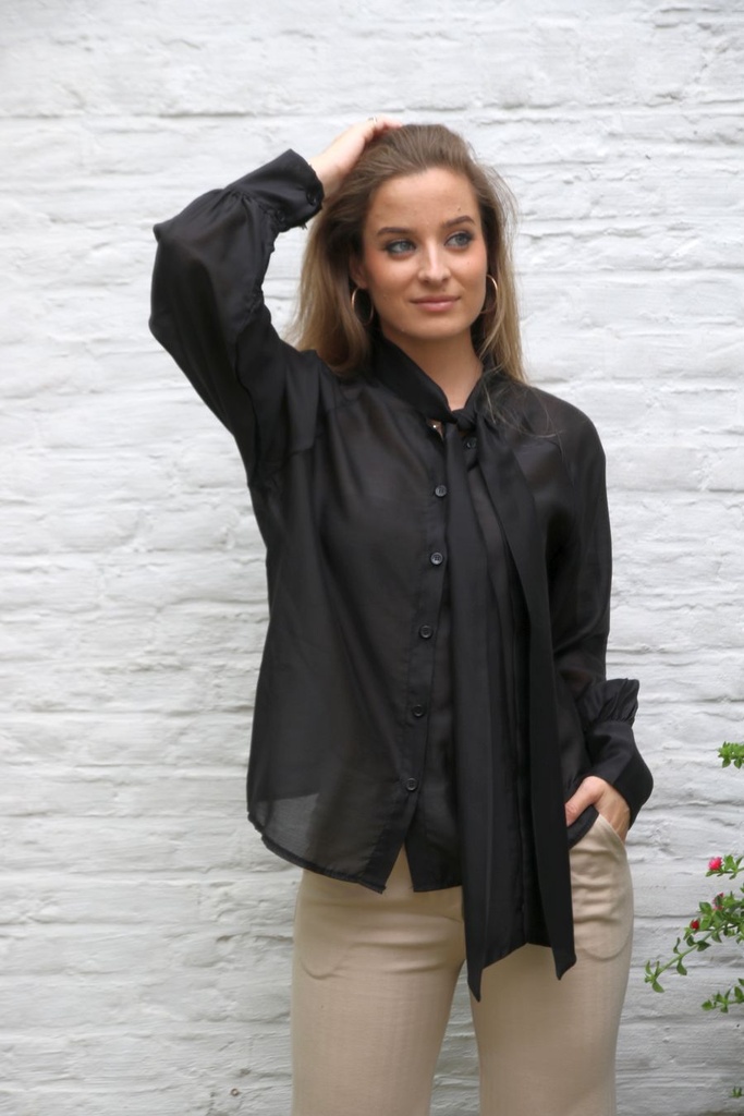 Blouse Lesley nm85 tencel lange jabot 