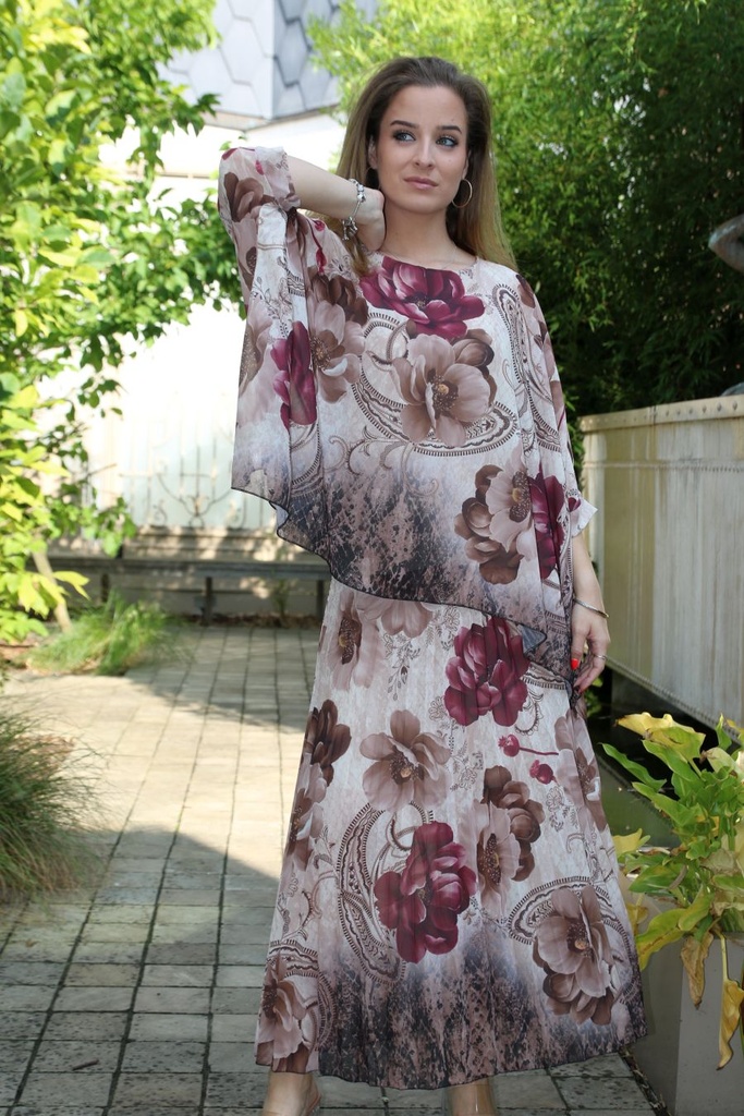 Blouse Lian nm43 anemonen en kasjmierbloem open hals 