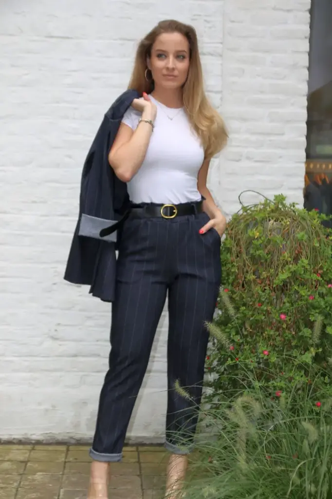 Broek Lin nm65 visgraat gelijnd moms fit