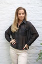 BLOUSE Lynne nm85 2 borstzakjes kraag nacré doorgeknoopt