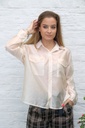 BLOUSE Lynne nm85 2 borstzakjes kraag nacré doorgeknoopt