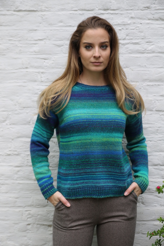 Pul Lammert nm53 jaspé ingeweven tricot opstaande kraag 