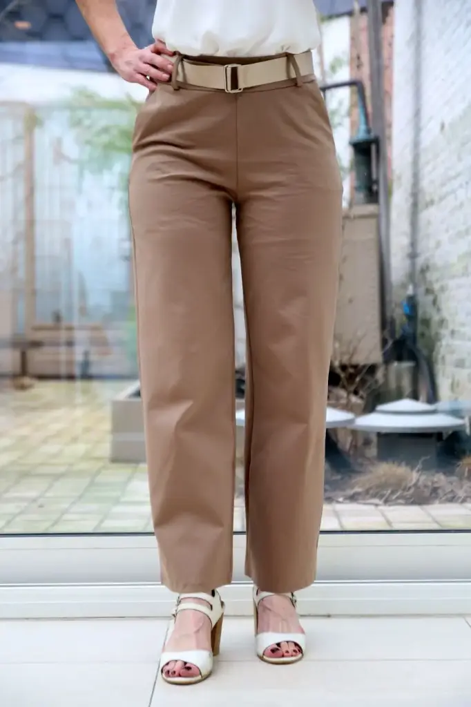 Broek Luay velours jersey hoge taille 2 insteekzakken 