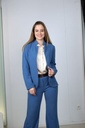 Vest Liora reverskraag geribde elastische veloursjersey