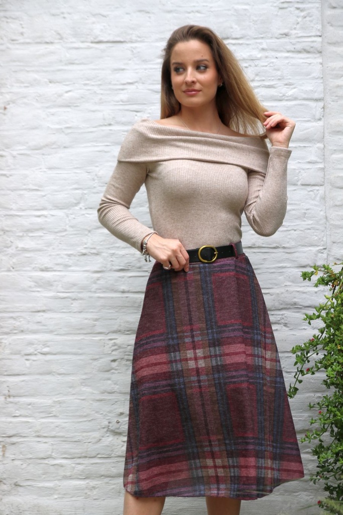 Lyra nm12 madras Schotse ruit klok onder knie ecoleren riem