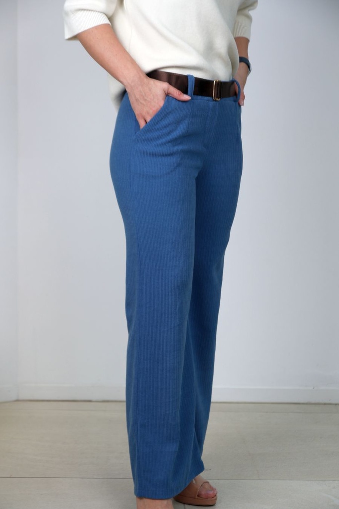 Broek Luay velours jersey hoge taille 2 insteekzakken 