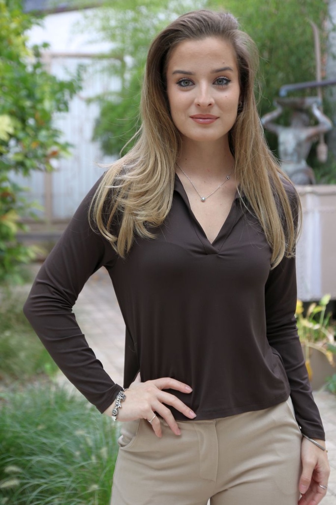 T-shirt Mert nm95 polokraag v-hals