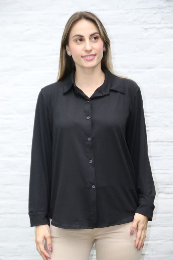 Jersey blouse Leonoor nm20 viscose jersey polokraag 