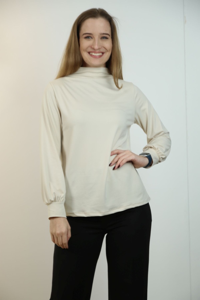T-shirt Lambertus nm20 opstaande kraag viscose jersey