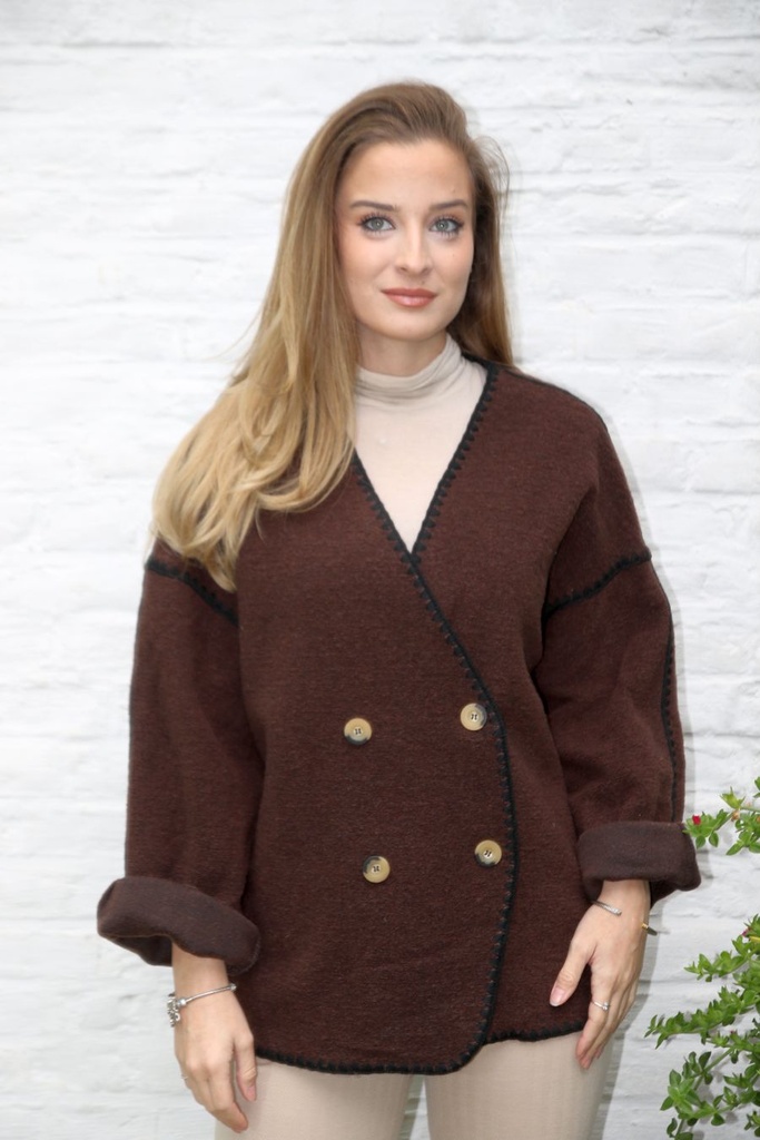 Kraagloze jas Midas nm50 wol-look