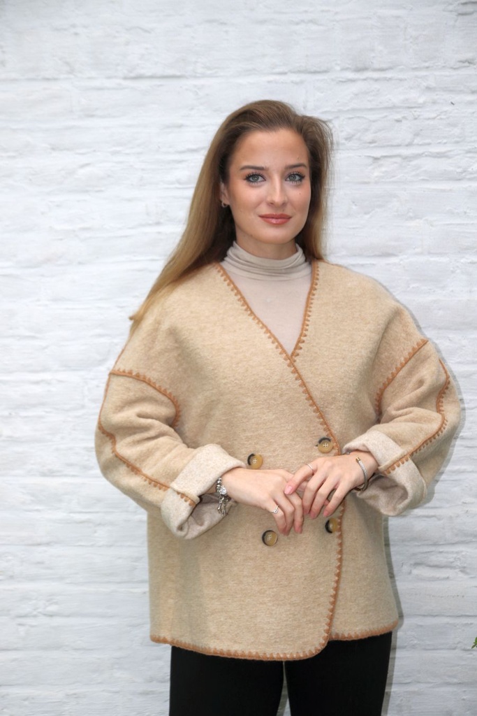 Kraagloze jas Midas nm50 wol-look