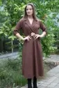 7/8ste jurk Leonor nm32 reverskraag fijne gabardine klokrok 
