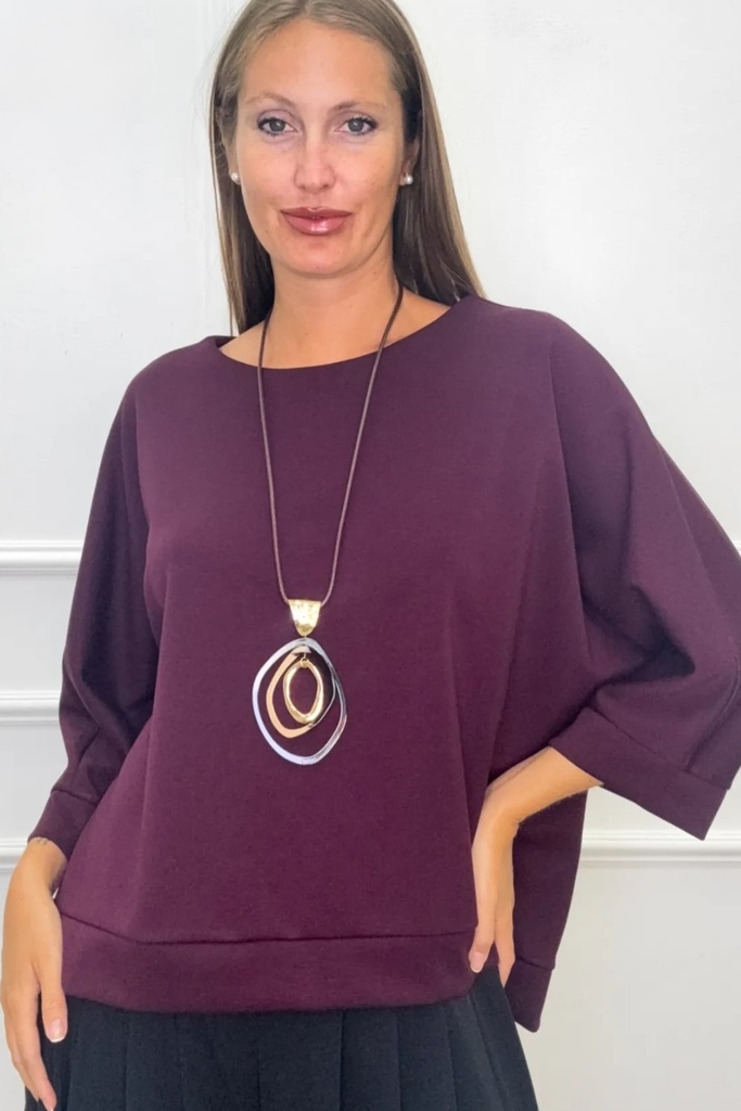 Sweater Lotta nm46 open hals vleermuismouw 