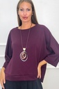 Sweater Lotta nm45 open hals vleermuismouw 
