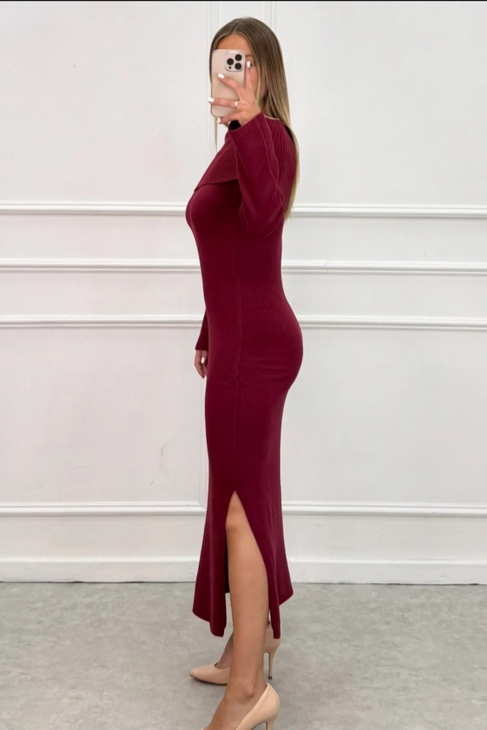 Tricot jurk Naomi nm50 zijsplit aan rechterkant